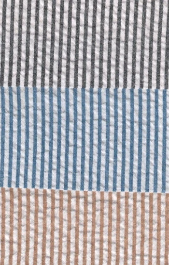 Modern Fit Summer 2 Piece 2 Button Suit Striped Seersucker In Black 2 Modern Fit Summer 2 Piece 2 Button Suit Striped Seersucker In Black - Image 2