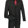 Mont Blanc Collection - Regular Fit Suit 3 Button 2 Piece In Black