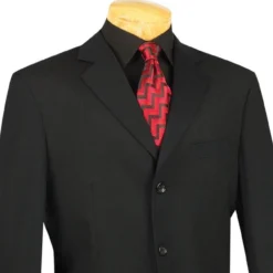 Mont Blanc Collection - Regular Fit Suit 3 Button 2 Piece In Black 6 Mont Blanc Collection - Regular Fit Suit 3 Button 2 Piece In Black -Gentri Store 01 VIN 3PP BLACK 3
