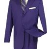 Mont Blanc Collection - Regular Fit Suit 3 Button 2 Piece In Purple