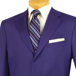 Mont Blanc Collection - Regular Fit Suit 3 Button 2 Piece In Purple 5 Mont Blanc Collection - Regular Fit Suit 3 Button 2 Piece In Purple -Gentri Store 01 VIN 3PP PURPLE 3