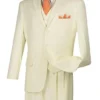 Avalon Collection - Regular Fit Men's Suit 3 Button 3 Piece Ivory
