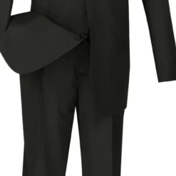 Santorini Collection - Regular Fit Black Tuxedo 4 Piece With Vest Bow Tie -Gentri Store 01 VIN 4TV BLACK 16 4