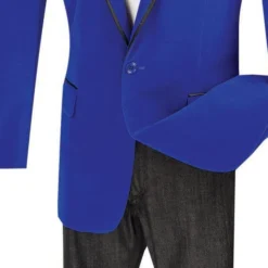 Velvet Regular Fit Men's Blazer In Royal Blue -Gentri Store 01 VIN B 16 ROYALBLUE 4