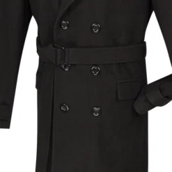 Men's Fall/Winter Slim Fit Double Breasted Top Coat In Black -Gentri Store 01 VIN CSD38 2 BLACK 4