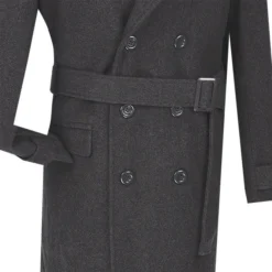 Men's Fall/Winter Slim Fit Double Breasted Top Coat In Charcoal -Gentri Store 01 VIN CSD38 2 CHARCOAL 4