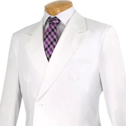 Atlantis Collection - White Regular Fit Double Breasted 2 Piece Suit -Gentri Store 01 VIN DPP WHITE Y 3