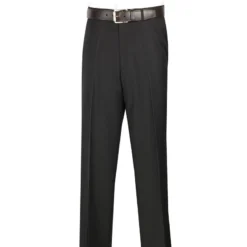 Men's Dress Pants Flat Front Design In Black