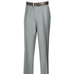 Men's Dress Pants Flat Front Design In Gray