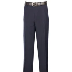 Men's Dress Pants Flat Front Design In Navy