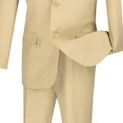 Beige Slim Fit Men's 2 Piece Business Suit 2 Button -Gentri Store 01 VIN S 2PP BEIGE 4