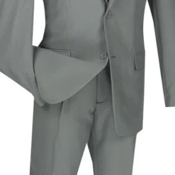 Gray Slim Fit Men's 2 Piece Business Suit 2 Button -Gentri Store 01 VIN S 2PP GRAY 4