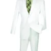 White Slim Fit Men's 2 Piece Business Suit 2 Button
