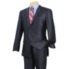 Slim Fit Men's Suit 2 Piece 2 ButtonsShinySharkskin In Blue