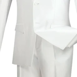 Slim Fit Men's Suit 2 Piece 2 Buttons Shiny Sharkskin In White 5 Slim Fit Men's Suit 2 Piece 2 Buttons Shiny Sharkskin In White -Gentri Store 01 VIN S2RR 4 WHITE 15 4
