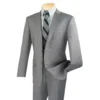 Slim Fit Men's Suit 2 Piece 2 Button In Gray