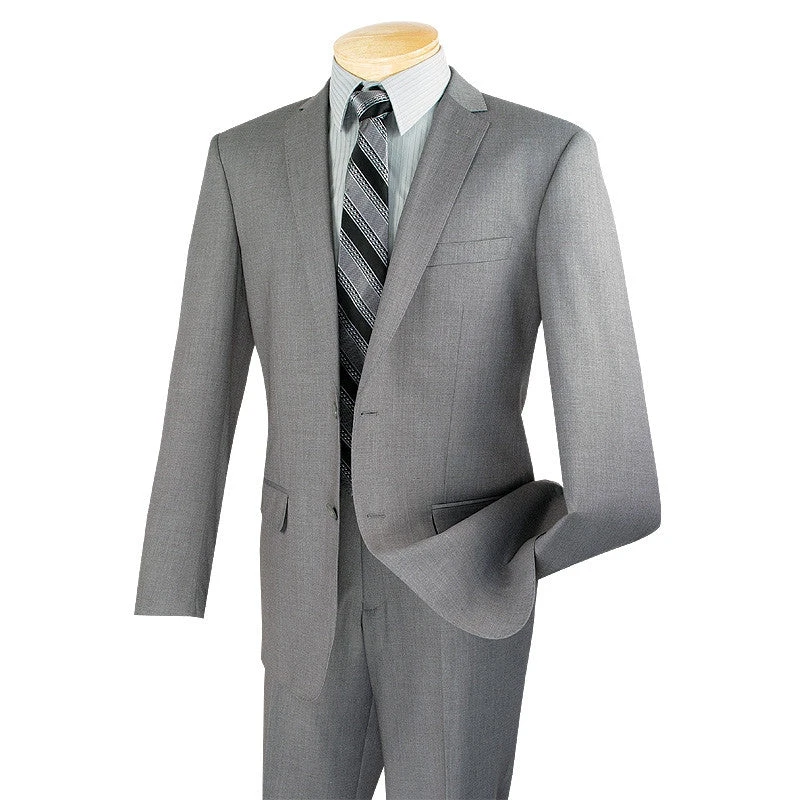 Slim Fit Men's Suit 2 Piece 2 Button In Gray 1 Slim Fit Men's Suit 2 Piece 2 Button In Gray