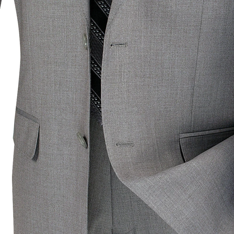 Slim Fit Men's Suit 2 Piece 2 Button In Gray 3 Slim Fit Men's Suit 2 Piece 2 Button In Gray - Image 3
