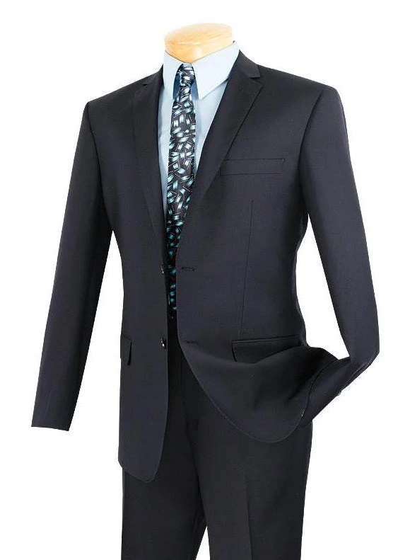 Slim Fit Men's Suit 2 Piece 2 Button In Navy 1 Slim Fit Men's Suit 2 Piece 2 Button In Navy