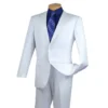Slim Fit Men's Suit 2 Piece 2 Button In White