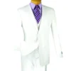 Slim Fit Men's Suit 3 Piece 2 Button In White