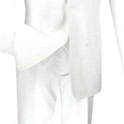 Slim Fit Men's Suit 3 Piece 2 Button In White -Gentri Store 01 VIN SV2900 WHITE 15 4