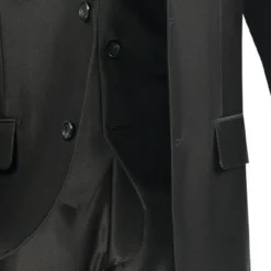 Slim Fit Men's Suit With Vest 3 Piece 2 Buttons In Black -Gentri Store 01 VIN SV2R 2 BLACK 4