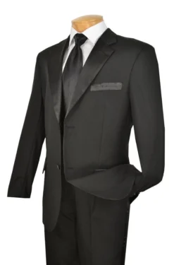 Royale Collection - Regular Fit 2 Piece Tuxedo In Black