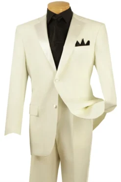 Royale Collection - Regular Fit 2 Piece Tuxedo In Ivory