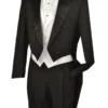 (52R) Men's Tuxedo Regular Fit Collection With Tails 3 Piece In Black