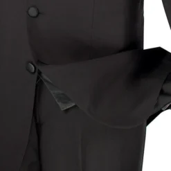 Men's Regular Fit Tuxedo 3 Piece With Vest In Black -Gentri Store 01 VIN T 3VR BLACK 15 4