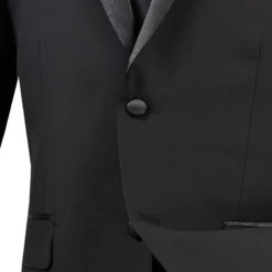 Excalibur Collection - Slim Fit Tuxedo 2 Piece 2 Buttons Design In Black 5 Excalibur Collection - Slim Fit Tuxedo 2 Piece 2 Buttons Design In Black -Gentri Store 01 VIN T SC900 BLACK 4