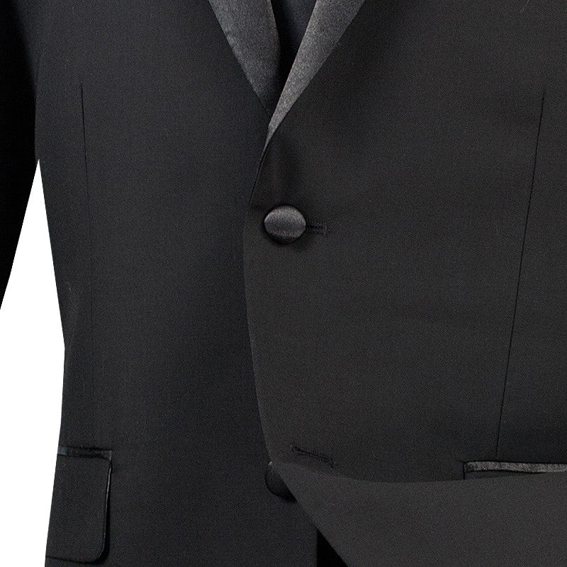 Excalibur Collection - Slim Fit Tuxedo 2 Piece 2 Buttons Design In Black 3 Excalibur Collection - Slim Fit Tuxedo 2 Piece 2 Buttons Design In Black - Image 3