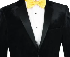 Men's Slim Fit Velvet Tuxedo 2 Piece In Black -Gentri Store 01 VIN T SV BLACK 15 3