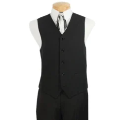 Black Men's Regular Fit Vest 5 Buttons