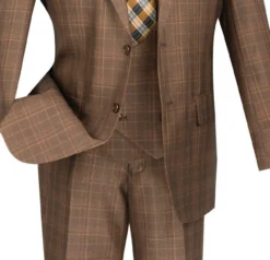 Renaissance Collection - Regular Fit 3 Piece Suit Chestnut -Gentri Store 01 VIN V2RW 7 CHESTNUT 16 4