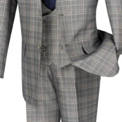 Renaissance Collection - Regular Fit 3 Piece Suit Gray -Gentri Store 01 VIN V2RW 7 GRAY 16 4