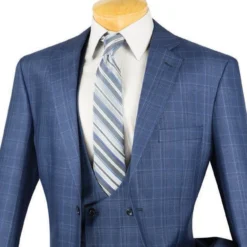 Renaissance Collection - Regular Fit 3 Piece Suit Oxford Blue -Gentri Store 01 VIN V2RW 7 OXFORDBLUE 16 3