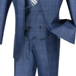 Renaissance Collection - Regular Fit 3 Piece Suit Oxford Blue -Gentri Store 01 VIN V2RW 7 OXFORDBLUE 16 4