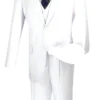 Regular Fit 3 Piece Tone On Tone Stripe White