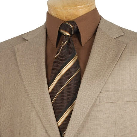 Monte Carlo Collection - Dress Suit 2 Piece 2 Button Textured Weave In Beige 2 Monte Carlo Collection - Dress Suit 2 Piece 2 Button Textured Weave In Beige - Image 2