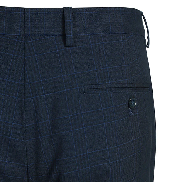 Regular Fit 2 Piece Suit Blue Check 9 Regular Fit 2 Piece Suit Blue Check - Image 9