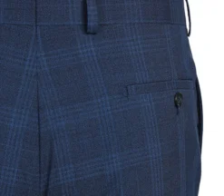 English Laundry 2-Piece Blue Plaid Wool Blend Slim Fit Dress Suit -Gentri Store 12 2592x 50f8a6ef 2a97 4f6c 9241 5e8c7410e781