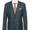 Regular Fit Wool & Linen Windowpane Blazer