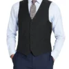Bevagna Collection - Wool Suit Dress Vest 5 Buttons Regular Fit In Black