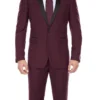 Burgundy 2 Piece Tuxedo Shawl Lapel Slim Fit