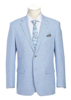 Classic Regular Fit Blazer Summer Light Blue Linen/Cotton Sport Coat