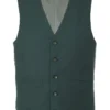 Vanderbilt Collection- Classic Dress Vest 5 Buttons Regular Fit In Green
