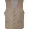 Vanderbilt Collection- Classic Dress Vest 5 Buttons Regular Fit In Taupe
