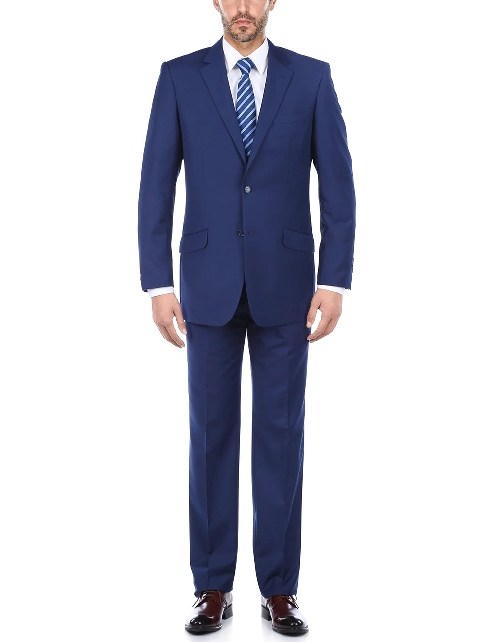 Vanderbilt Collection- Classic 2 Piece Suit 2 Buttons Regular Fit In Blue 1 Vanderbilt Collection- Classic 2 Piece Suit 2 Buttons Regular Fit In Blue